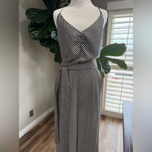 H&M Black and White Striped Blouse